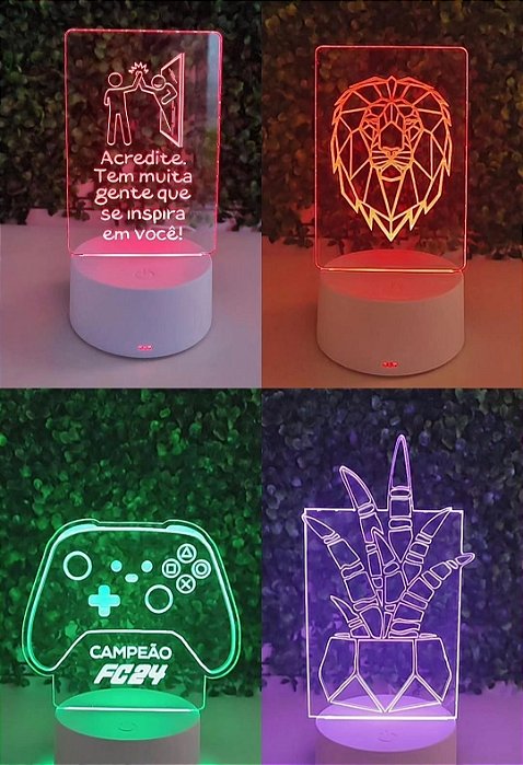 Luminária Led 3D de Mesa Personalizada
