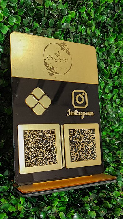 PLACA PARA 2 QR CODE- PERSONALIZAVEL