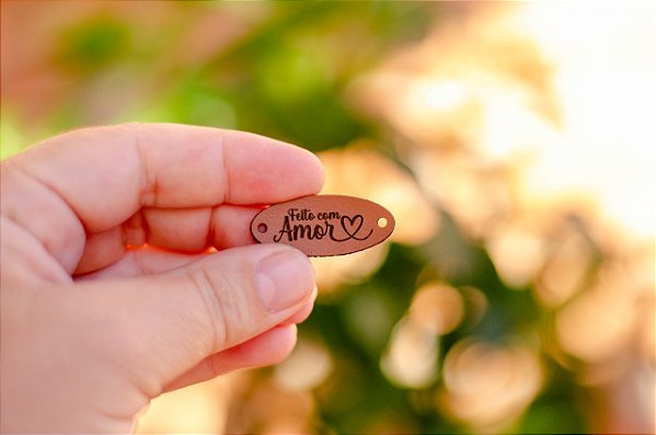 Etiqueta Feito com Amor - Etiquetas de Couro Sintetico - PRONTO ENVIO- NÃO PERSONALIZAMOS
