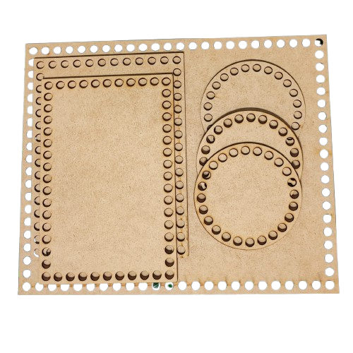 Kit Base Crochê MDF CRU Para Kit Higiêne Bebê Fio de Malha Artesanato