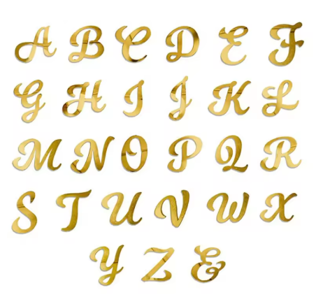 Letras Decorativas em Acrílico 10cm – Cores Espelhadas Premium