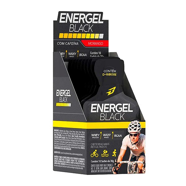 ENERGEL BLACK CX C/ 10 SACHES Sabor:Morango