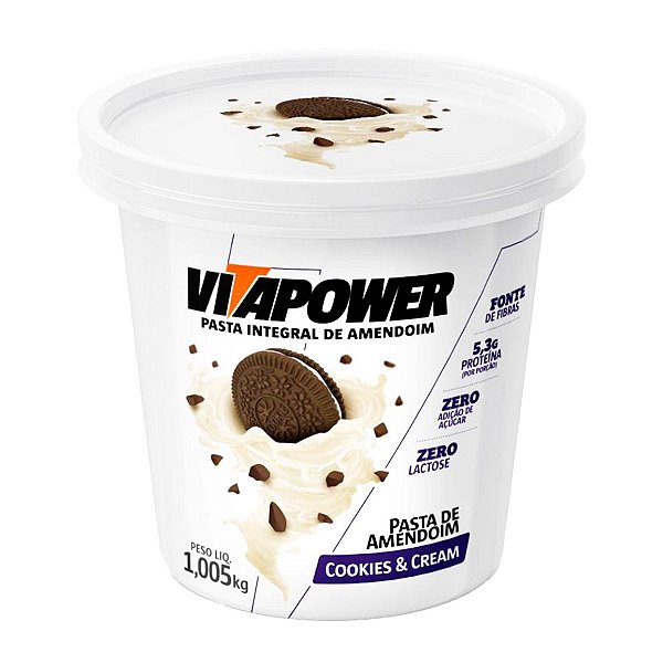 PASTA DE AMENDOIM COOKIES E CREAM VITAPOWER 1,005KG