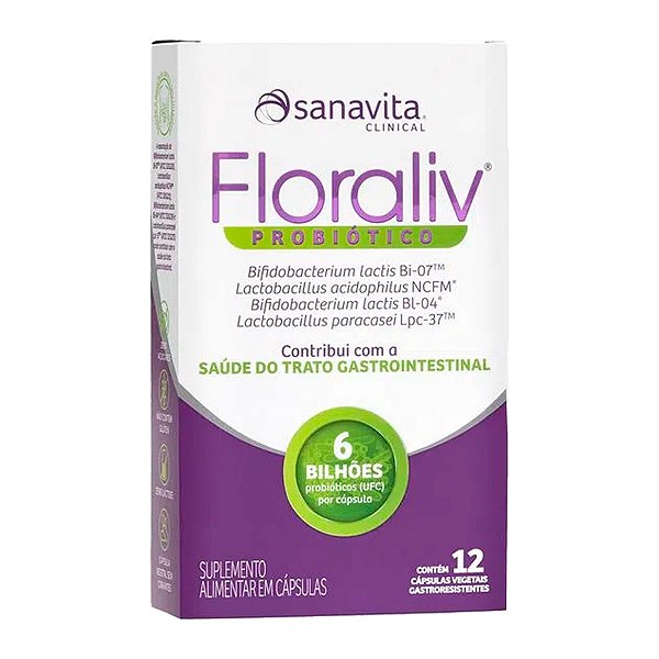 Floraliv Probióticos – 12 cápsulas vegetais