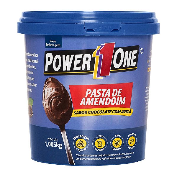 Pasta de Amendoim POWER1ONE - Chocolate c/ Avelã 1,005 Kg