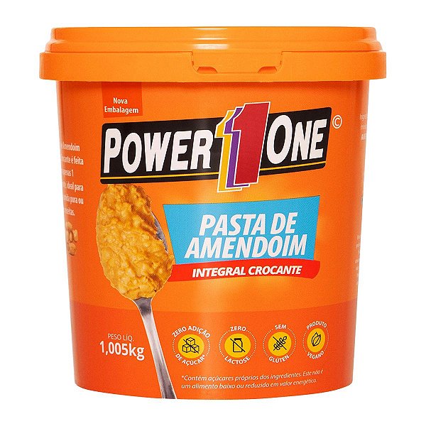 Pasta de Amendoim POWER1ONE - Crocante 1,005 Kg