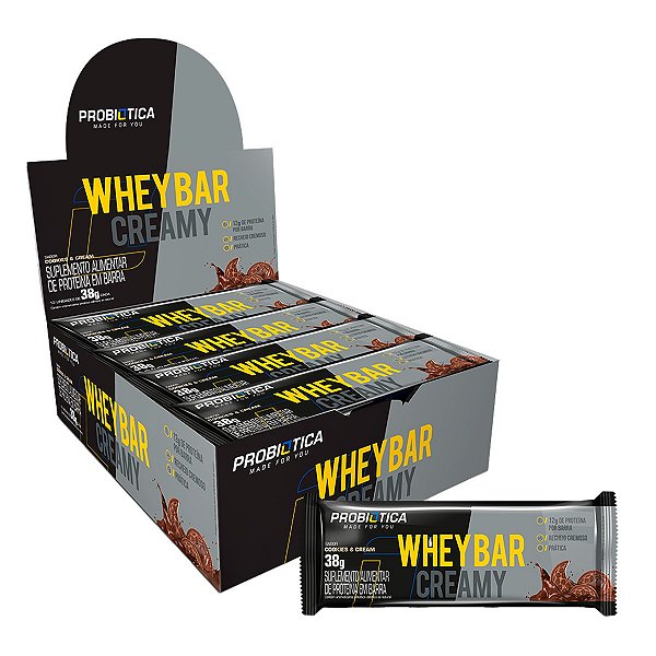 Whey Bar Creamy Cookies & Cream – 12 Unidades