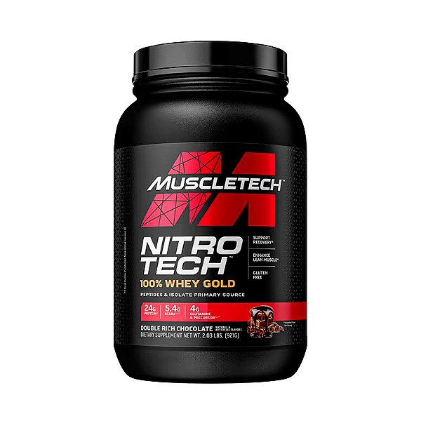 Nitrotech 100% Whey Gold - 921g - Double Rich Chocolate - Muscletech