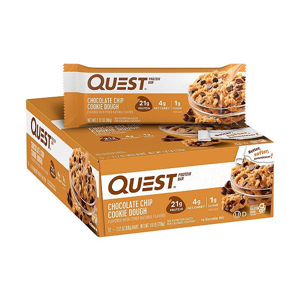 QUEST PROTEIN BAR CHOC CHIP COOKIE DUOGHT 12 BARS - QUEST NUTRITION