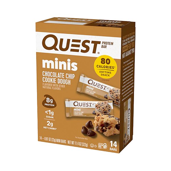 QUEST PROTEIN MINI BAR CHOC CHIP COOKIE DUOGHT 14 BARS - QUEST NUTRITION