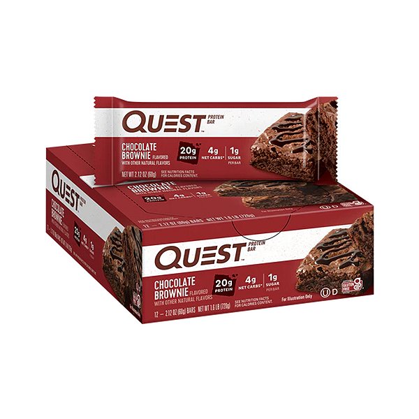QUEST PROTEIN BAR CHOCOLATE BROWNIE 12 BARS/60G - QUEST NUTRITION