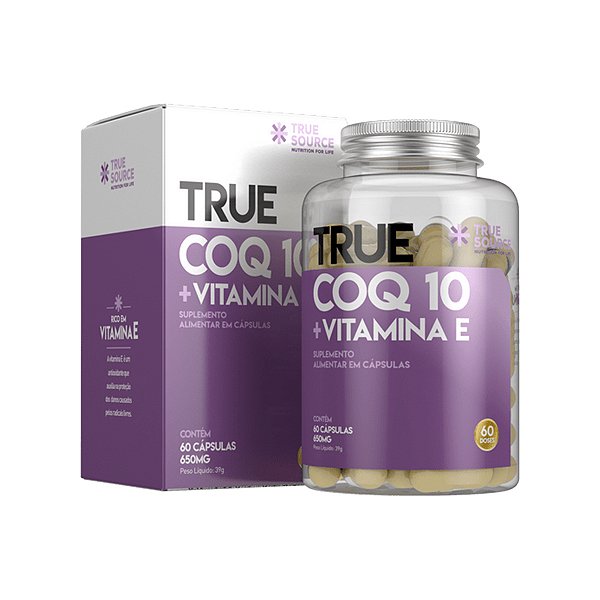 True COQ10 e Vitamina E - 60 Cápsulas