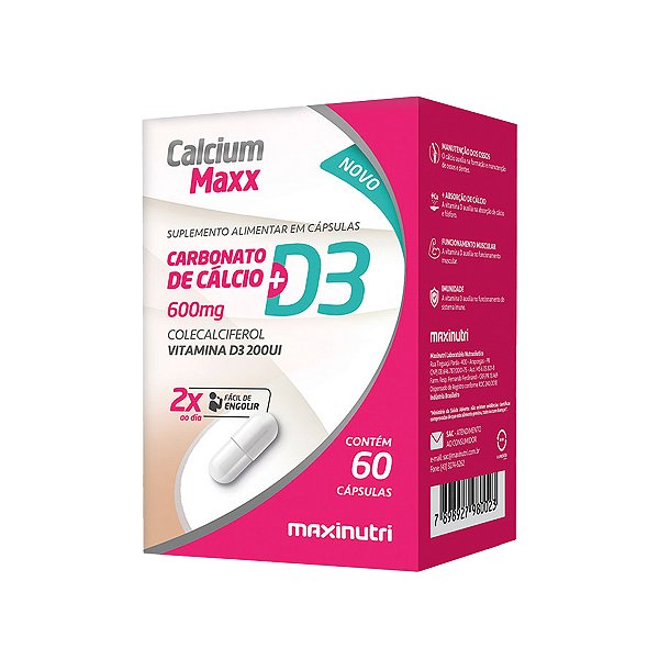 Calcium Maxx D3 - 60 Cápsulas – Maxinutri