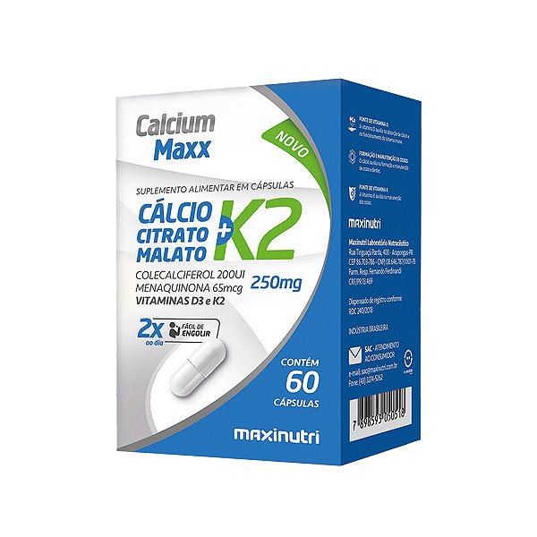 Calcium Maxx K2 - 60 Cápsulas – Maxinutri