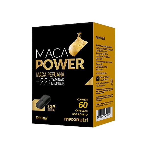 Maca Power - 60 Cápsulas - Maxinutri