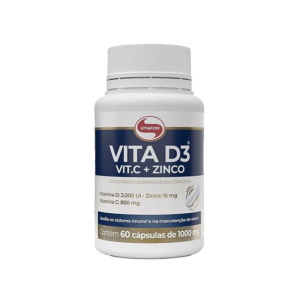 Vita D3 Vit.C + Zinco – 60 Cápsulas - Vitafor