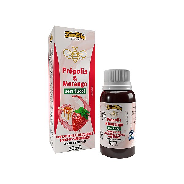 Própolis & Morango Sem Álcool - 30 Ml – Ziinziin