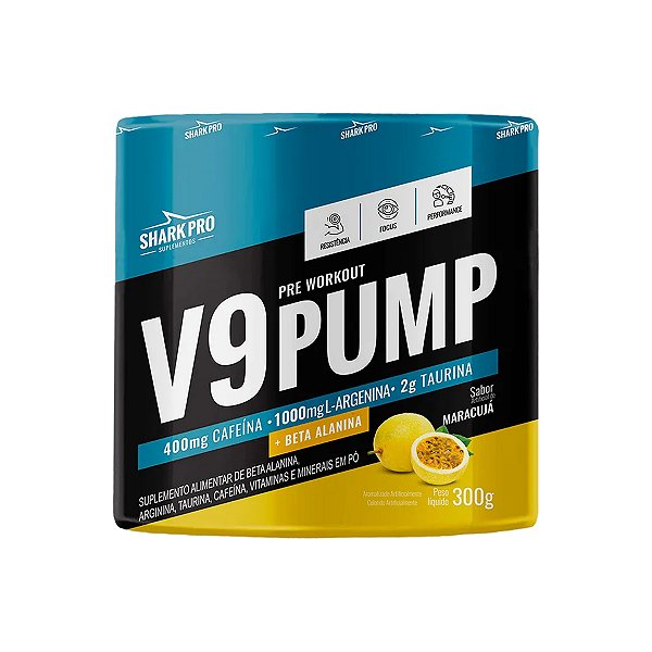 V9 Pump – Sabor Maracujá – 300g – Shark Pro