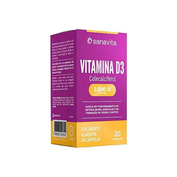 Vitamina D3 – 30 Cápsulas – Sanavita