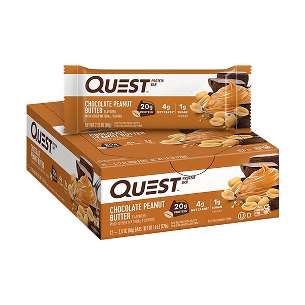 Quest Protein Bar Chocolate Peanut Butter – 12 Unidades – Quest Nutrition