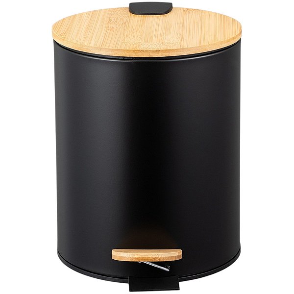 Lixeira Pedal Tampa 5l Bambu Banheiro Escritório Cozinha