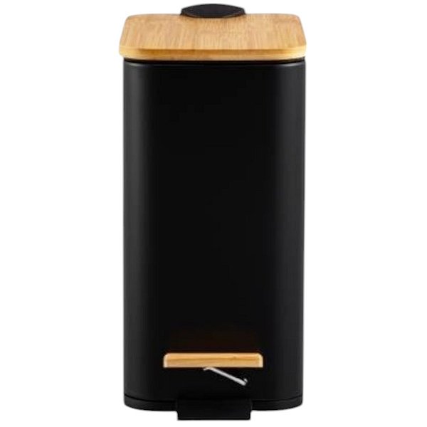 Lixeira Retangular Pedal Tampa 5l Bambu Banheiro Escritório