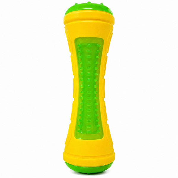 Brinquedo Mordedor para Cachorro Bastão 20cm Interativo Pet Amarelo