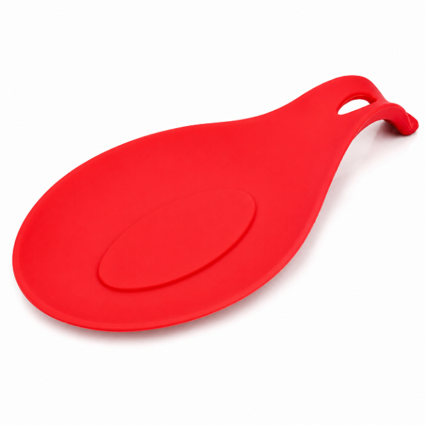 Descanso para Talheres e Utensílios de Silicone Resistente ao Calor Vermelho