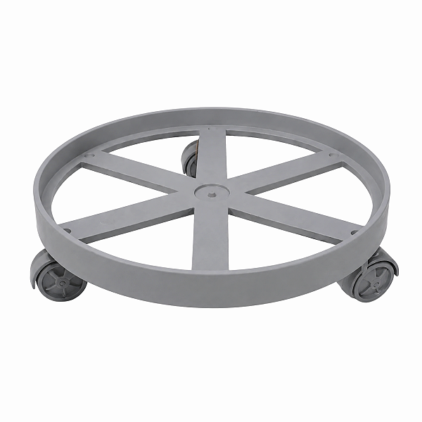 Suporte para Botijão de Gás P13 com 3 Rodinhas 360° até 55kg Cinza Escuro