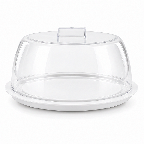 Queijeira Elegance Branca com Tampa Transparente 21cm para Frios