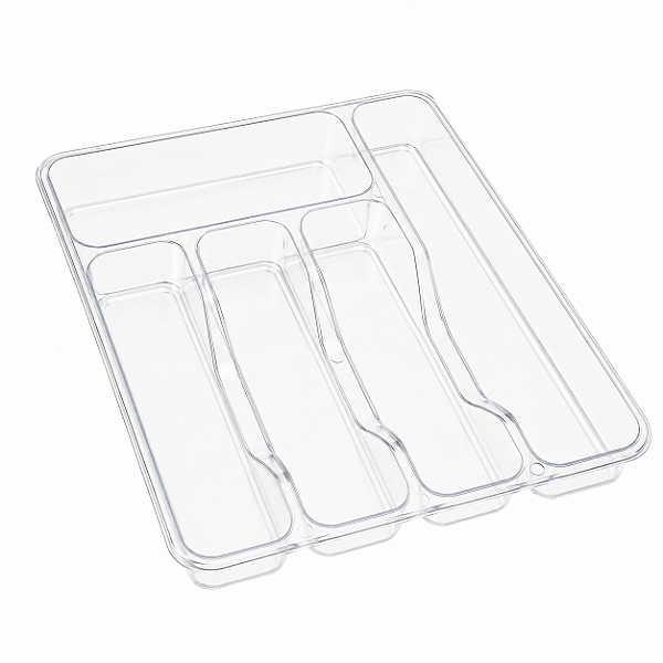 Organizador de Talheres para Gaveta Cristal 5 Divisórias 32cm