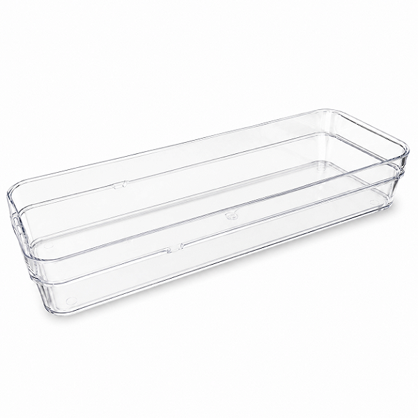Organizador Multiuso Transparente 38cm para Gaveta Armário Geladeira