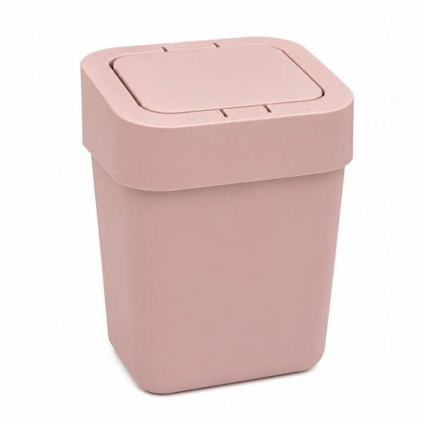 Lixeira 4 Litros Rose com Tampa Click Compacta Saquinho Oculto
