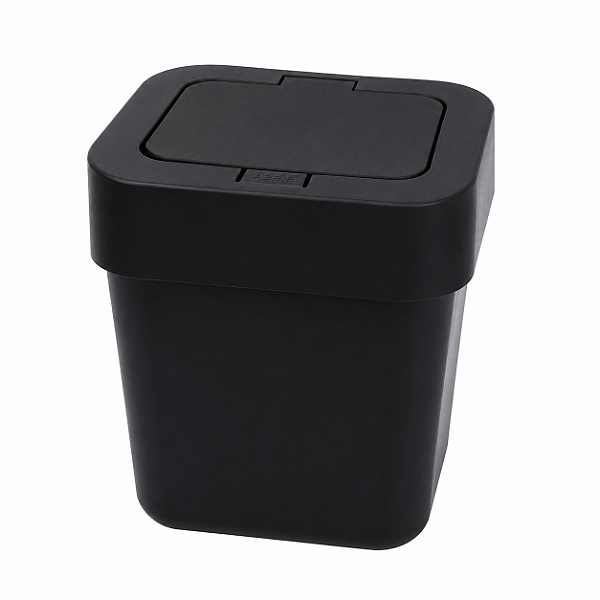 Lixeira 4 Litros Preta com Tampa Click Compacta Saquinho Oculto