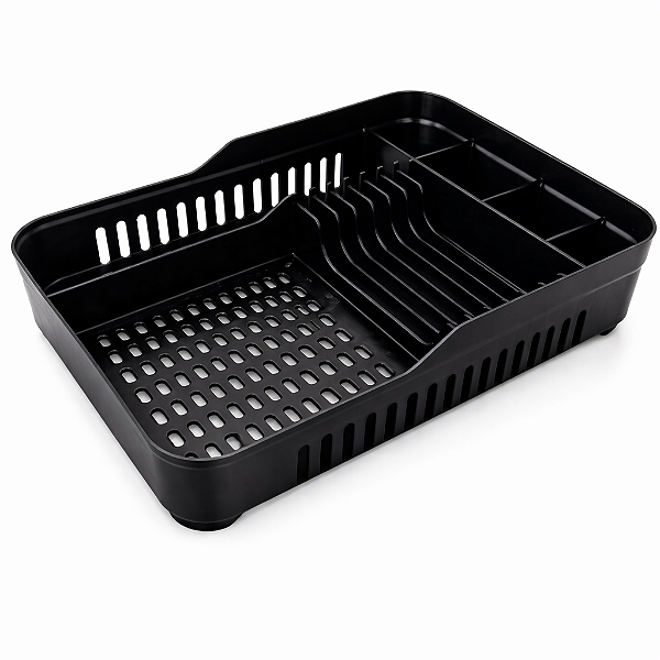 Escorredor de Louças Grande Preto Organizador de Pratos Talheres Copos e Utensílios