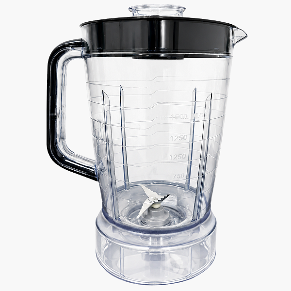 Copo Liquidificador Compatível Mondial L-850 L-900 com Lâmina e Tampa Preta