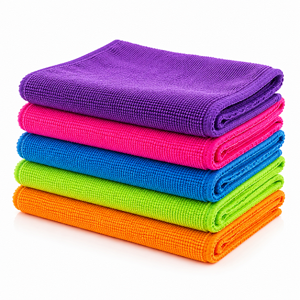 Kit 5 Panos de Microfibra 28x28cm Limpeza Multiuso Alta Absorção