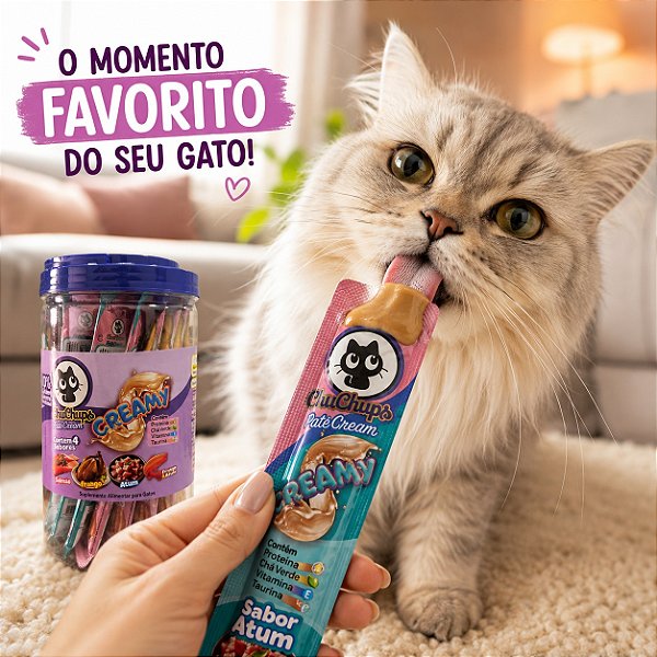 Petisco Cremoso para Gatos Chuchups Creamy Mix 24 Sachês de 15g