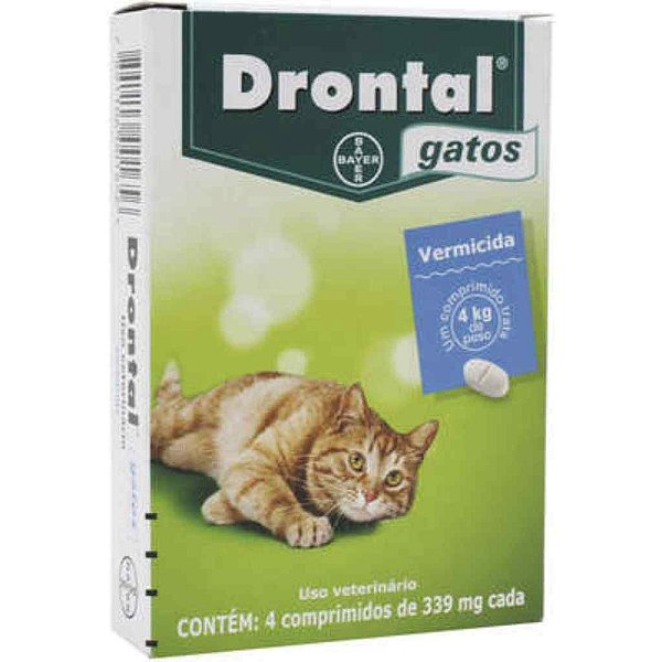 DRONTAL GATOS VERMÍFUGO - 4 COMPRIMIDOS