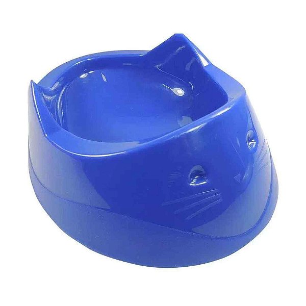COMEDOURO CARA DE GATO 200ML  - AZUL