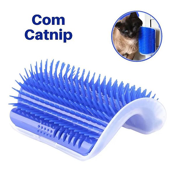 Brinquedos Para Gatos Coçador/Escova de Parede Com Catnip Azul