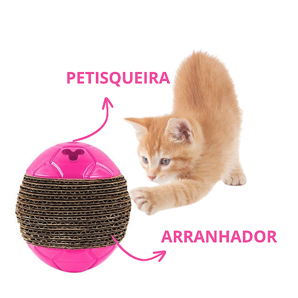 ARRANHADOR BOLA PETISQUEIRA CAT PLAY TRUQYS PARA GATOS ROSA