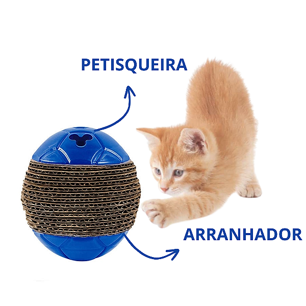 ARRANHADOR BOLA PETISQUEIRA CAT PLAY TRUQYS PARA GATOS AZUL