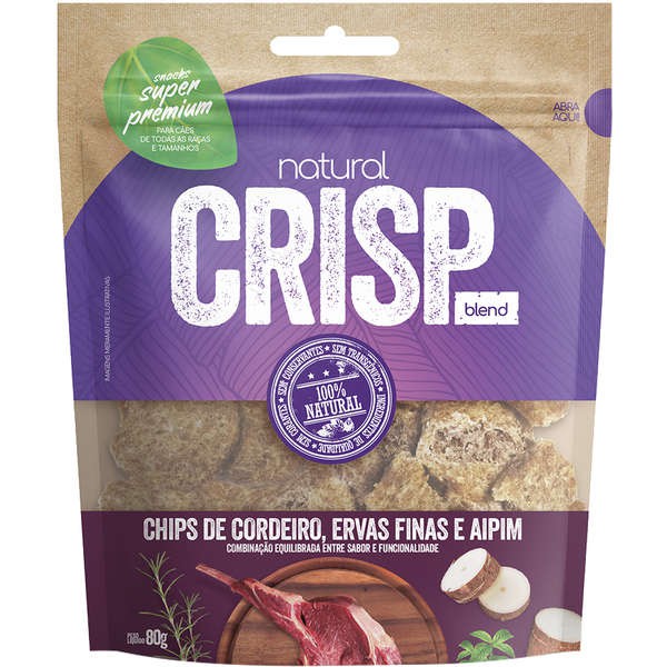 PETISCO NATURAL CRISP CORDEIRO, AIPIM E ERVAS FINAS 80G
