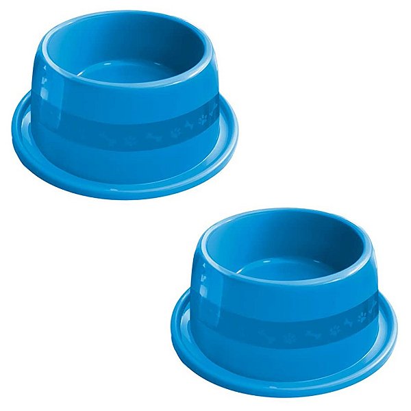 KIT 2 UNID COMEDOURO ANTI-FORMIGA 1000 ML - AZUL