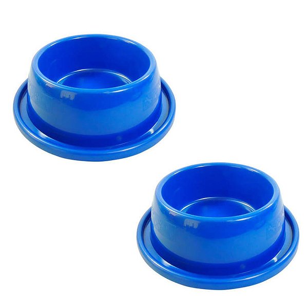 KIT 2 UNID COMEDOURO ANTI-FORMIGA 350 ML - AZUL