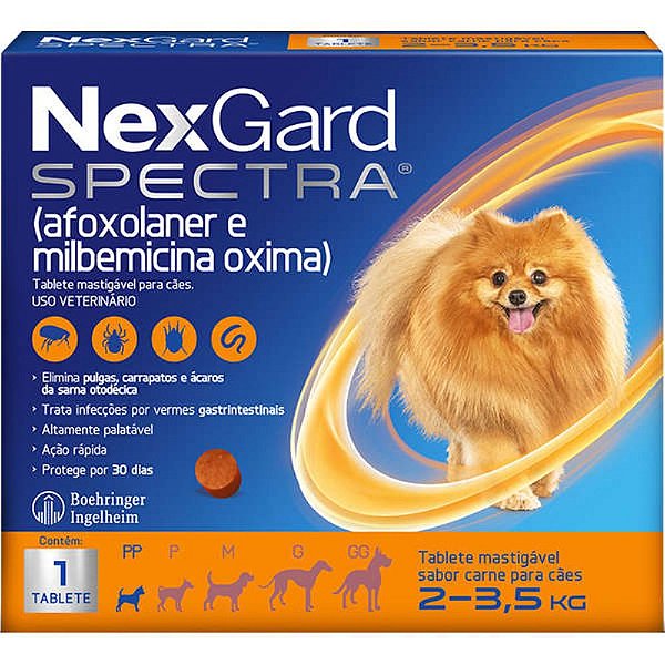 NEXGARD SPECTRA PARA CÃES DE 2 A 3,5KG - 1 TABLETE