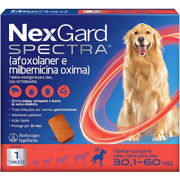 NEXGARD SPECTRA PARA CÃES 30,1 A 60KG - 1 TABLETE