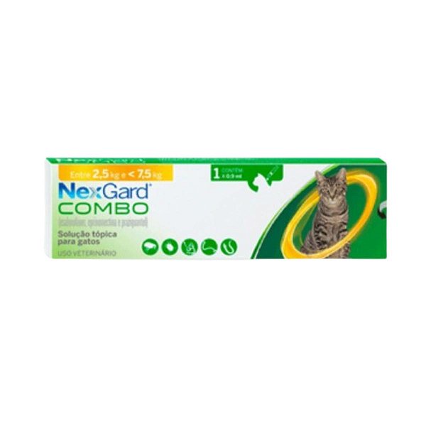 NEXGARD COMBO GATO ANTIPULGAS SARNA  VERMES 2,5KG A 7,5KG - 1