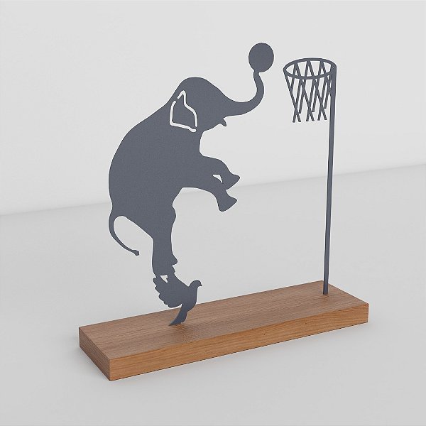 Escultura Elefante Jogando Basquete